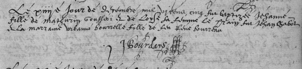 Féminisation des noms de famille et acte de baptême de 1605